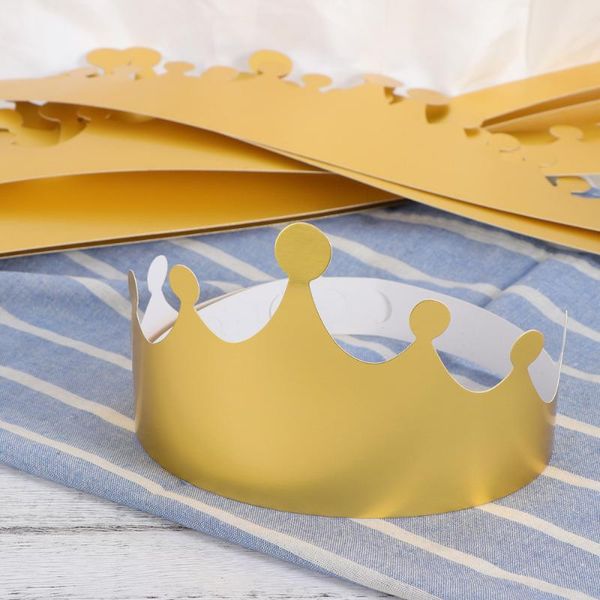 

party hats 12 pcs golden paper crown birthday supplies for celebration baby shower