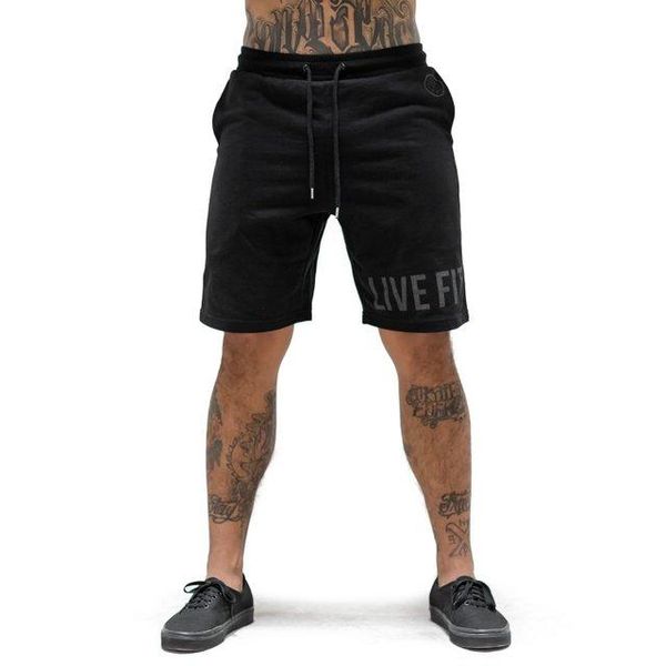 

professional fitness shorts summer sports running training cotton slim, Black;blue