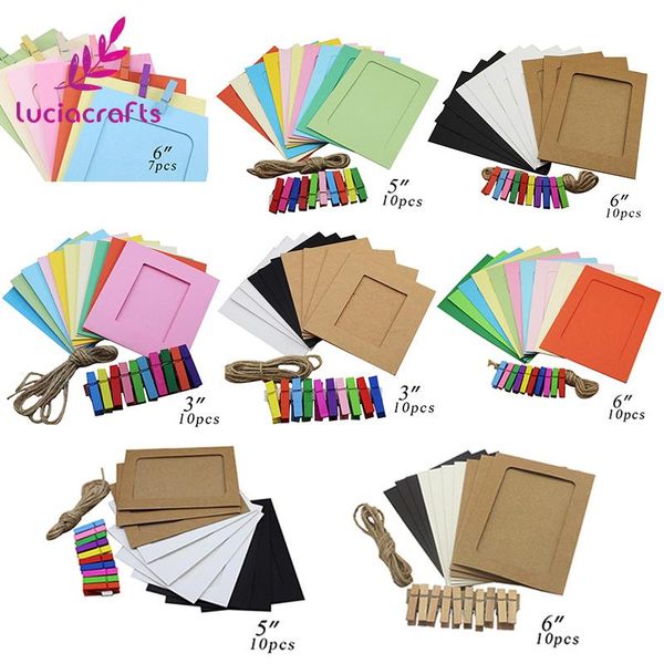 

craft tools sale mixed 3 colors creative kraft hanging po frame home decoration diy material 7pcs/10pcs i0601
