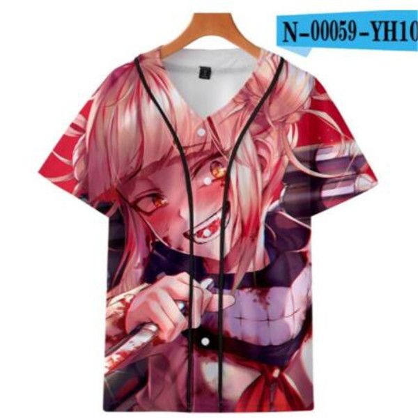 Verão Moda Homens Jersey Vermelho Vermelho Branco Amarelo Multi 3D Imprimir Manga Curta Hip Hop Solta T-shirt Baseball Camisetas Cosplay Costume 065