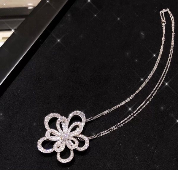 2021 Trend Europe Brand Pure 925 gioielli in argento sterling per le donne fiori di loto Neckalce ciondolo fiore fortuna trifoglio Sakura