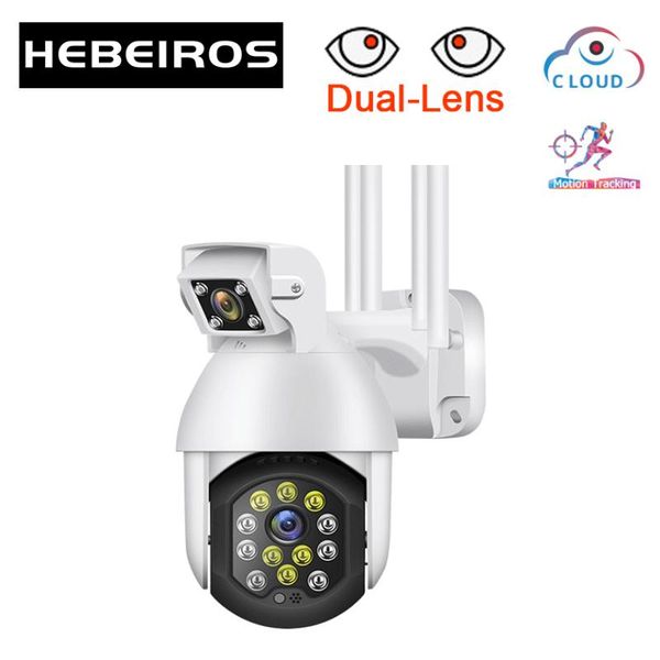 

hebeiros auto motion tracking 1080p wifi camera dual lens optical zoom ip66 waterproof 360 outdoor cctv wireless ip ptz cameras