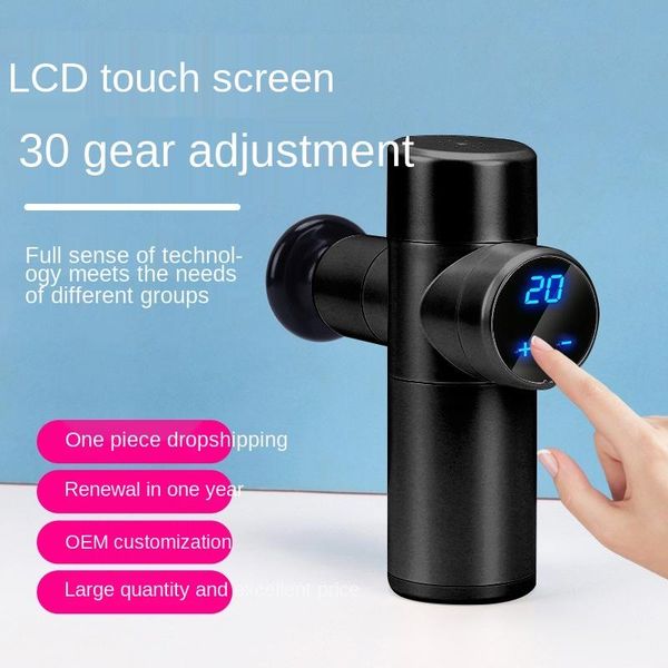 

massage gun mini portable electric fitness lcd muscle relaxation fascia grab massager