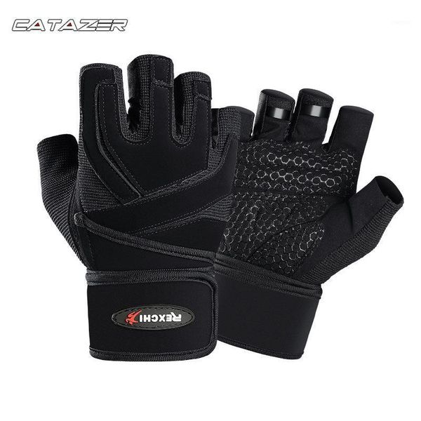 

cycling gloves half finger bicycle men's fitness wrists outdoor sports exercise breathable non-slip1, Black