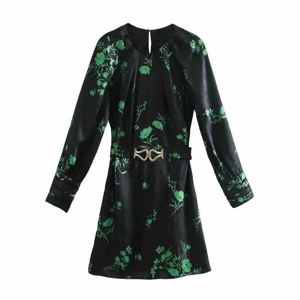 

women jacquard printed dress long sleeves short dress elegant chic lady fashion woman dresses 210709, Black;gray