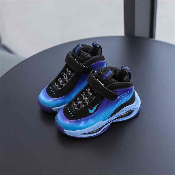 

new in autumn 2021 children's fashion european gradient sports boys' cool casual basketball shoes, Black