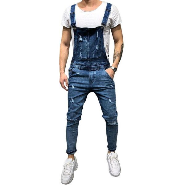 

men's jeans overalls pants joggers men tirantes hombre para pant for black casual #w, Blue