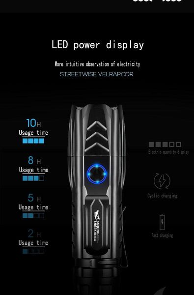

flashlights torches led strong light outdoor super bright high power zoom p70 beam p90 portable searchlight waterproof 26650
