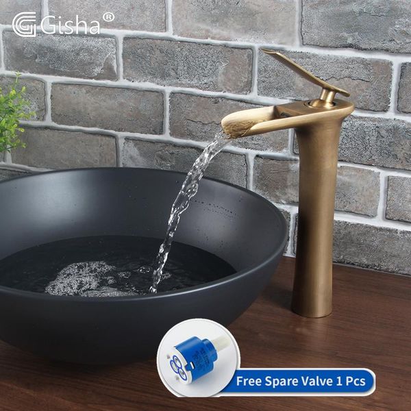

bathroom sink faucets full copper antique waterfall basigisha faucet cold and water heightening taps retro basin tap g1025