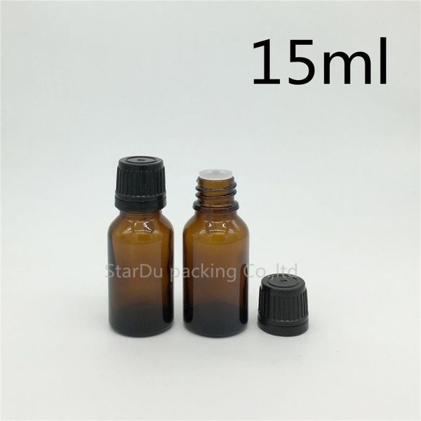 

retail 10pcs/lot 15ml cobalt amber glass packing bottles, essential oil with screw on cap, reducer bottles storage & jars