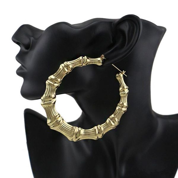 

luxury jewelry hoops huggie multiple shapes ethnic large vintage gold plated bamboo hoop earrings for women choice, Golden;silver