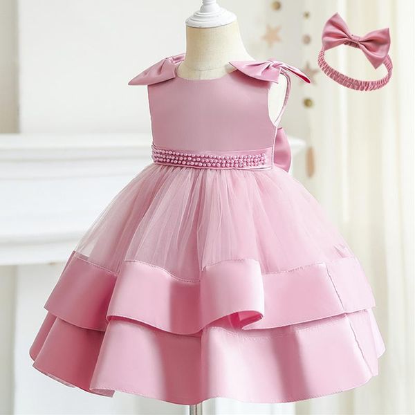 

girl's dresses baby girls dress 1 2 year birthday party tutu costume born infant 3 6 9 12 18 24 months princess baptism christening gow, Red;yellow