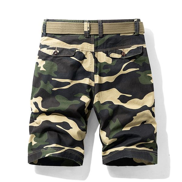 

men's pants summer casual fashion shorts loose five-point cotton camouflage outdoor overalls, Black