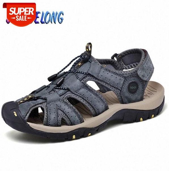

classic summer men's sandals genuine leather men's outdoor beach sandals roman design shoes comfortable footwear #w42p
