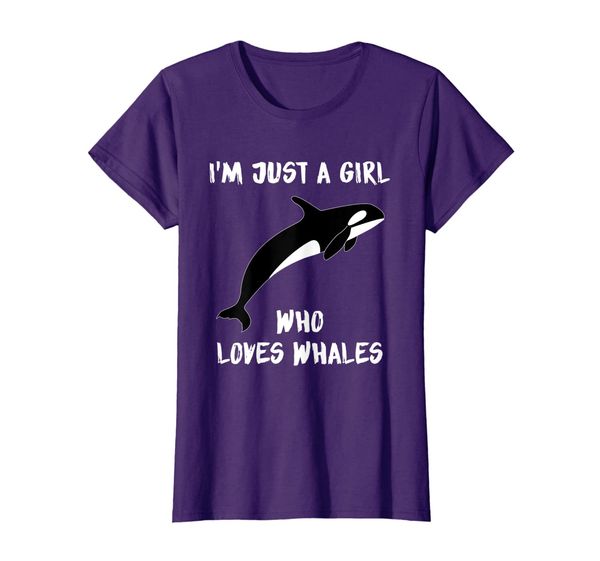 

i'm just a girl who loves whales t-shirt, White;black