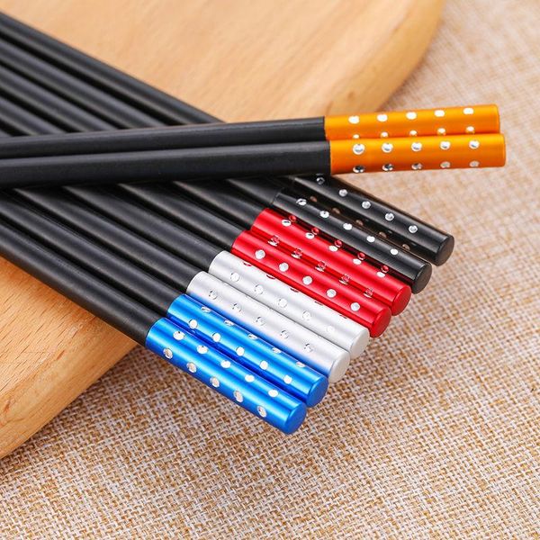 

chopsticks stainless alloy home non-slip japanese heat resistant family set tableware mildew proof el chinese chop sticks