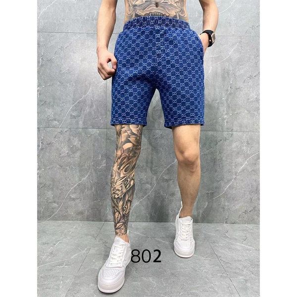 

men's shorts 2021 tide brand spirit boy denim men slim fashion printing five beach pants lovers big underpants, White;black