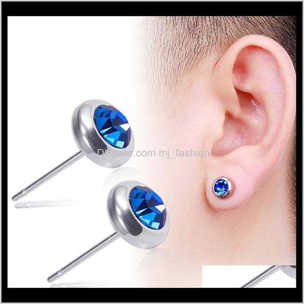 

jewelrystainless steel diamond women earrings mens earings stud ear rings jewelry will and sandy gift 1844 drop delivery 2021 y0dct, Golden;silver