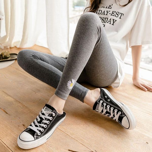 

1237# maternity pants spring autumn cotton slimming elastic waist belly support leggings trousers bottoms, White
