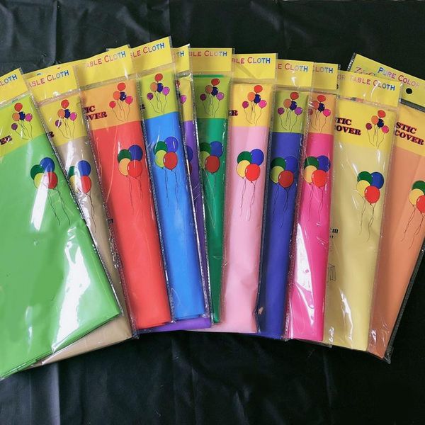 

table cloth 137*274cm disposable solid pure color plastic cover birthday favor party supplies wedding home decoration
