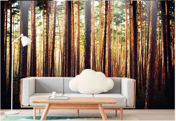 

wallpapers woods art forest oil painting sofa tv background wall beautiful scenery