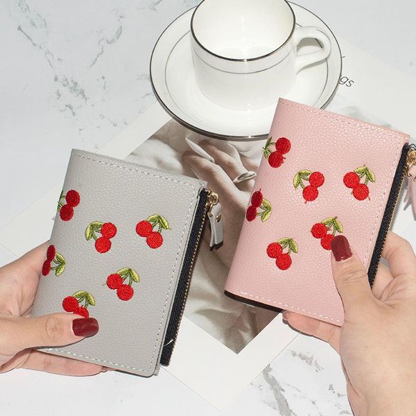 

purse wallet 2021 brush embroidery autumn card carteira masculina, White