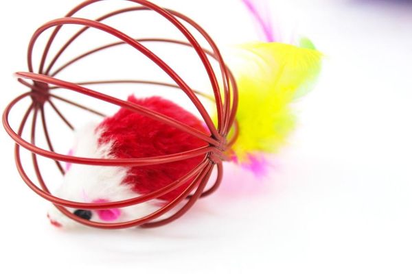 

cat toys ball cage skin mouse toy wire pet funny rod c33