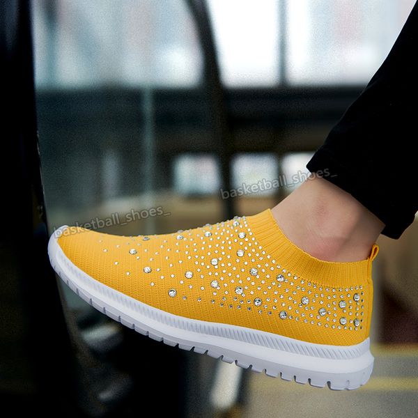 

fashion women shoes large size rhinestone socks color matching thick-soled old couple shoe sport sneaker woman trainers sneakers 35-431, Black