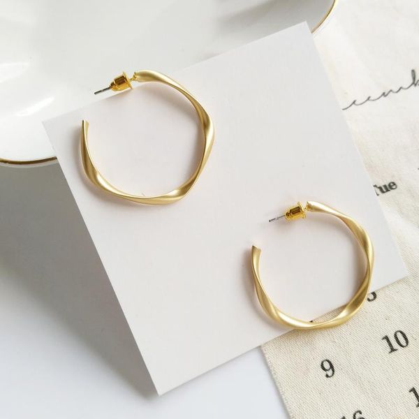 

hoop & huggie vintage matte gold multi earrings for women fashion chic simple geometric twisted drop earring set jewelry winter 425, Golden;silver