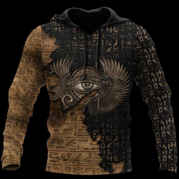 

men's hoodies & sweatshirts eyes of egypt men 3d all over printed harajuku pullover hood sweatshirt jacket hip-hop women autumn stree, Black