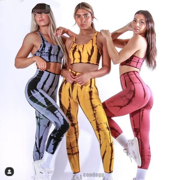 

seamless women yoga set fitness clothing sports clothes high waist gym suits padded push-up bra 2pcs outfit