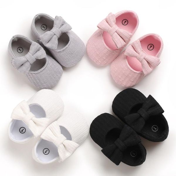 

baby girl fashion cute bowknot shoes 0-18m born infant casual solid first walkers princess ballet flats soft sole crib