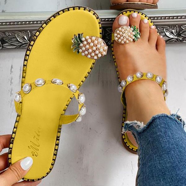 

slippers 2021 women non-slip shoes summer outdoor beach girls pearl flat bohemian style casual sandals #0102, Black