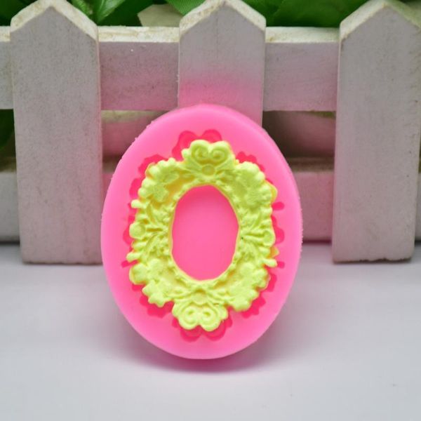 

cake tools silicone mold europea picture frame shaped handmade soap diy fondant decoration for valentine's day