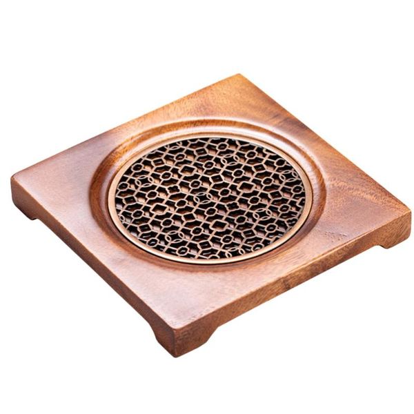 

mats & pads 1pc wooden teapot holder cup organizer tea table fu accessory