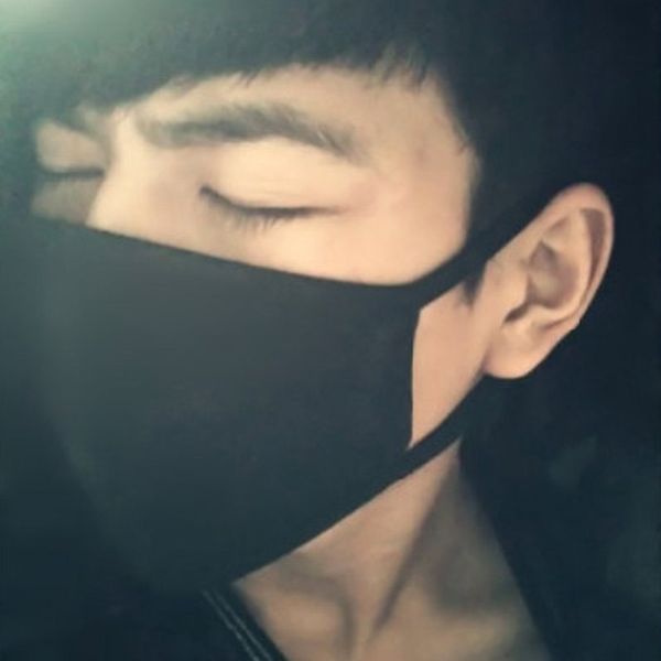 

men's winter and women's pure black thickened warm cotton mask gift