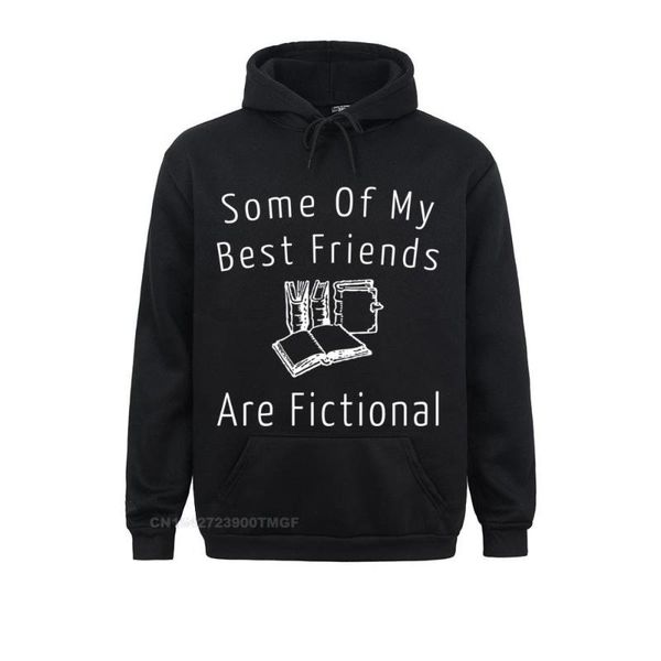 

men's hoodies & sweatshirts some of my friends are fictional book nerd shirt party valentine day mens hoods 2021 long sleeve, Black