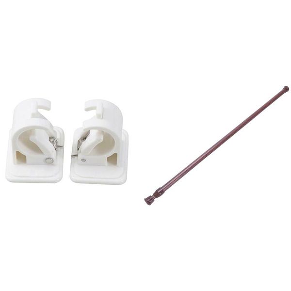 

shower curtains extendable spring loaded net voile tension curtain rail pole rods with 2 pcs self adhesive hooks rod bracket