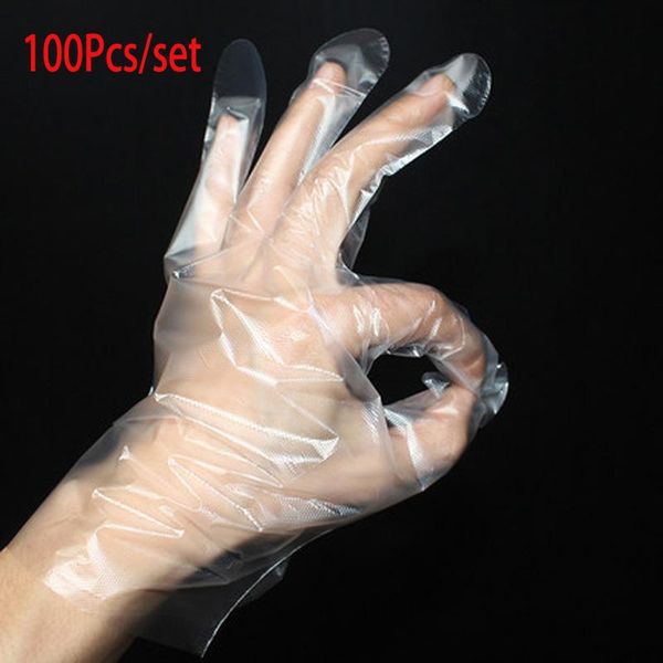 

disposable gloves 100pcs pe transparent cooking bathroom sanitary oil-proof waterproof housework kitchen glove