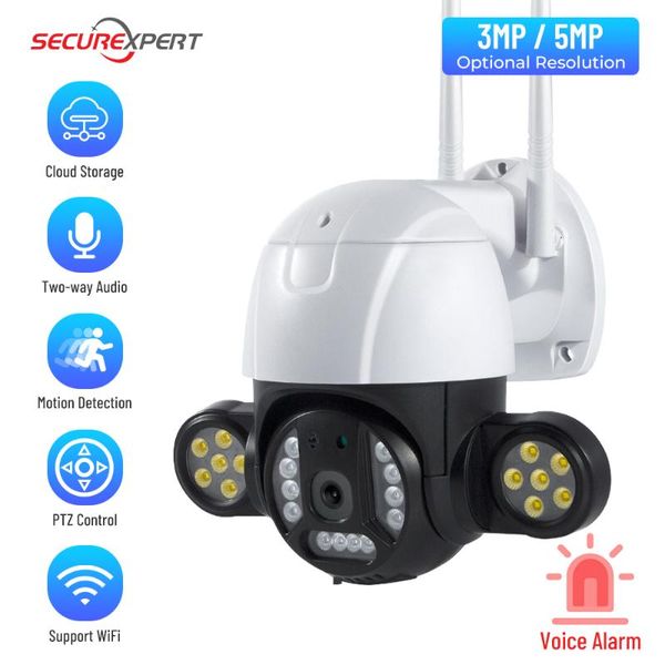 

cameras 5mp piz wireless outdoor surveillance camera with wifi baby monitor ip p2p ai human detect auto tracking