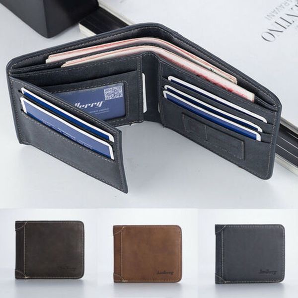 

mens casual wallets leather short foldable wallet purse 17 cards holder, Red;black