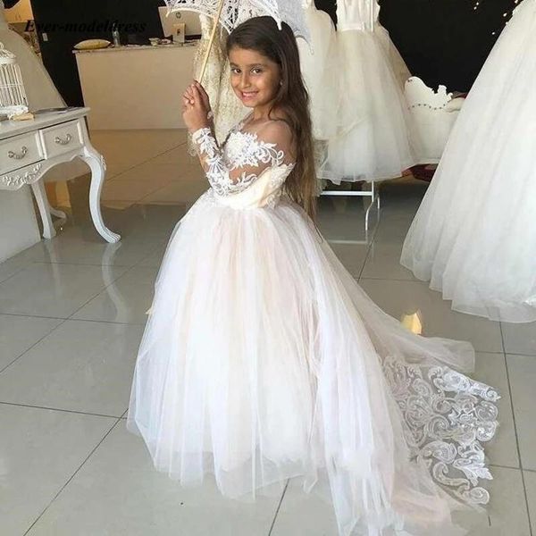 

girl's dresses lovely lace flower girl with long sleeve for kids princess gowns party birthday wedding first communion, Red;yellow