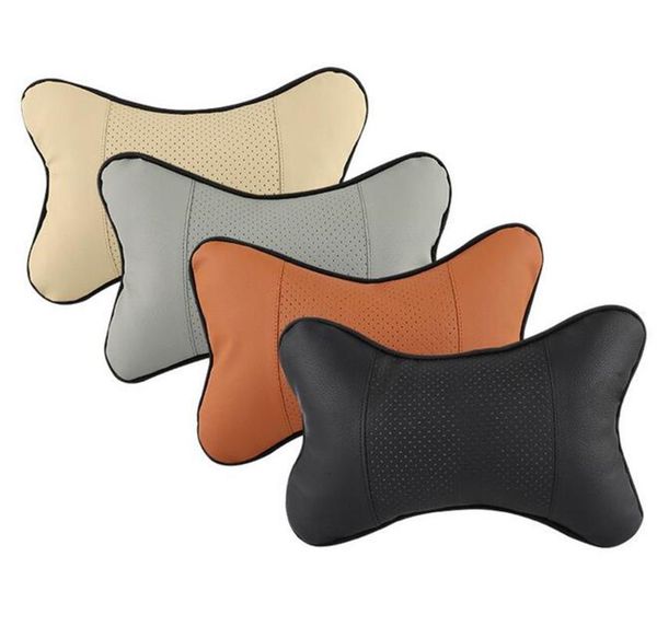 

seat cushions 2 pieces car neck pillows side pu leather single headrest fit for most cars filled fiber universal pillow