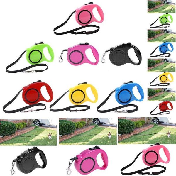 

dog collars & leashes 3/5m leash retractable training puppy extending traction rope walking adjustable collar for small medium dogs