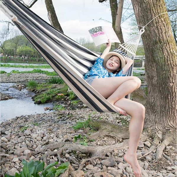 

camp furniture hanging hammock indoor travel outdoor camping home bedroom lazy chair swing thick canvas portable hammocks