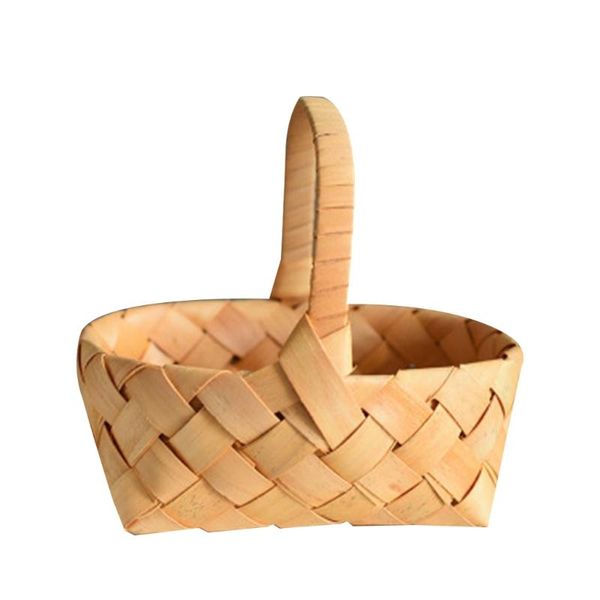 Lagerung Körbe Tragbare Hochzeit Süßigkeiten Korb Rattan Gewebt Obst Brot Organizer Mit Griff Home Party Dekoration