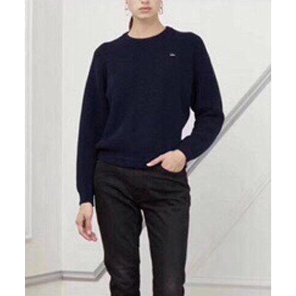

women's sweaters 100% wool embroidery 10.21 round neck pullover long sleeve loose casual fashion knitted sweater women 2021 autumn wint, White;black