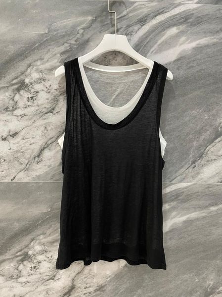 

women's tanks & camis women summer fashion fake two piece vest female casual tank tee 2 color tutu, White