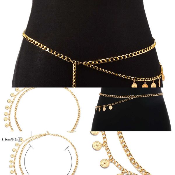 

accsori punk metal queen head body lady bb0055 layer waist chain, Silver