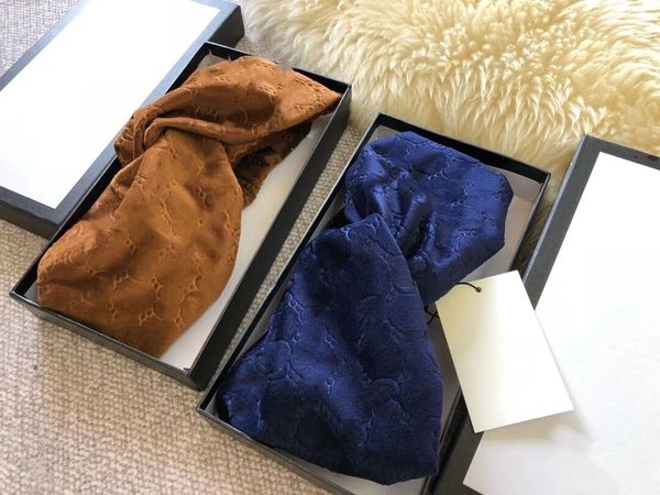 

without box autumn winter fashion hairband classic brown headband bowknot cross headbands full letter style head bands with rag & label, Silver